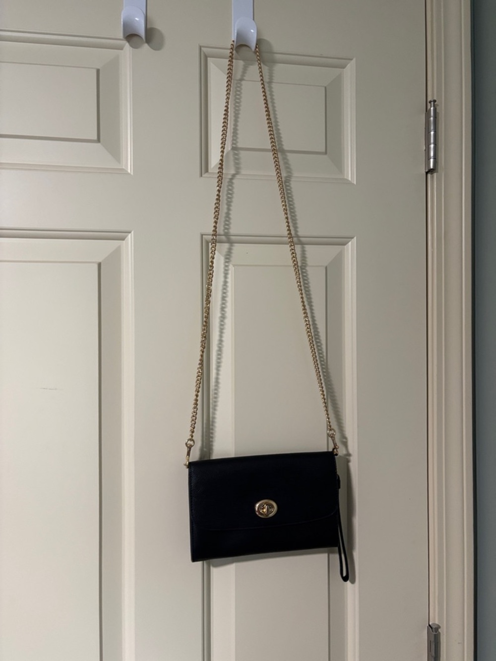 Coach Black Crossbody with Gold Chain Strap